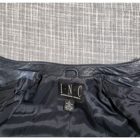 INC Intl Moto Jacket Leather Double Breasted Black Distressed VTG Women's S - Picture 7 of 16